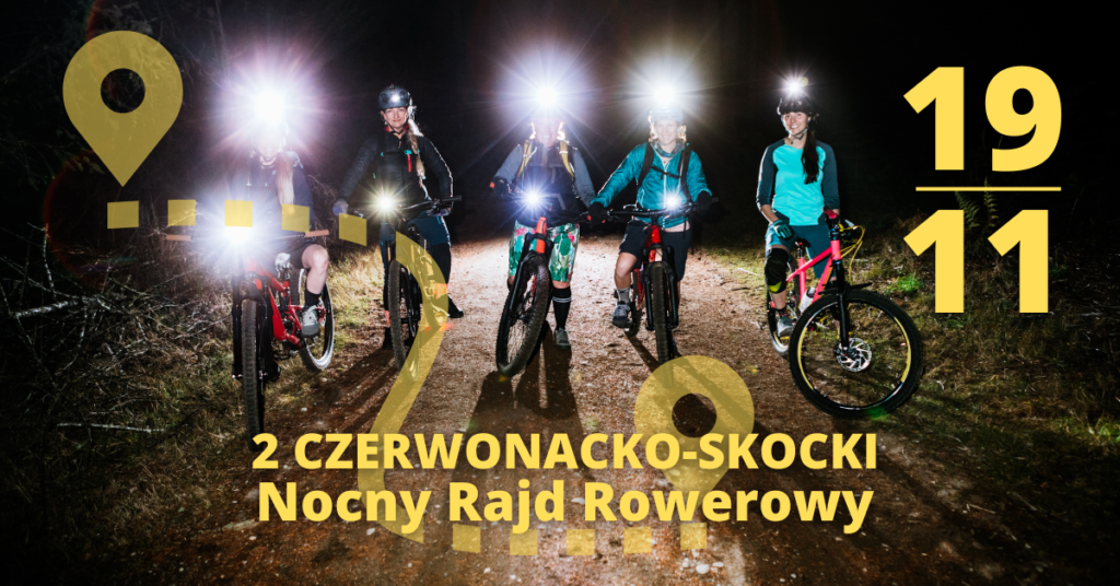 nazwa i data wydarzenia na tle rowrzystów z czołówkami na czapkach