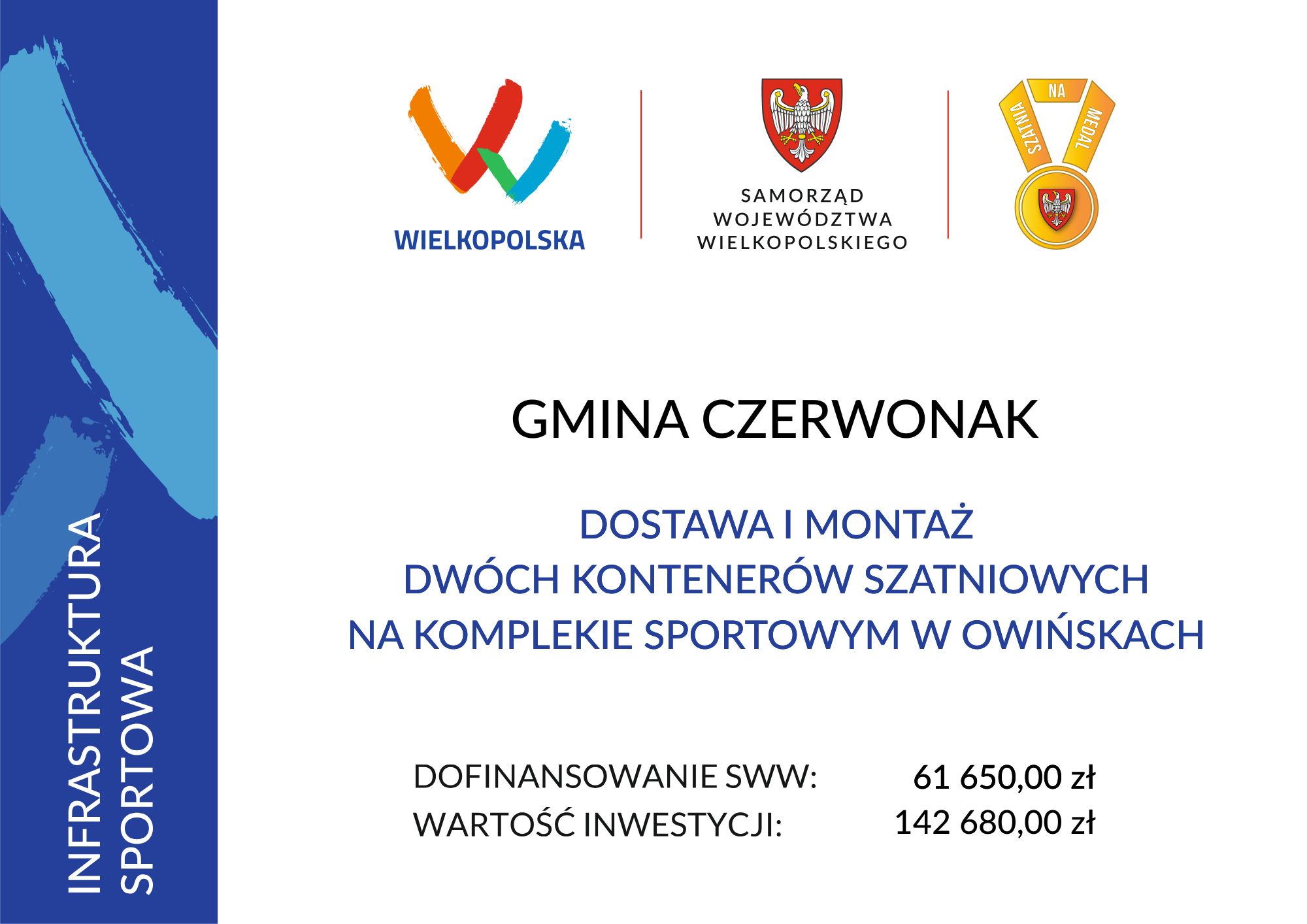 Tablica informacyjna- dofinansowanie zadania ze środków Samorządu Województw Wielkopolskiego
